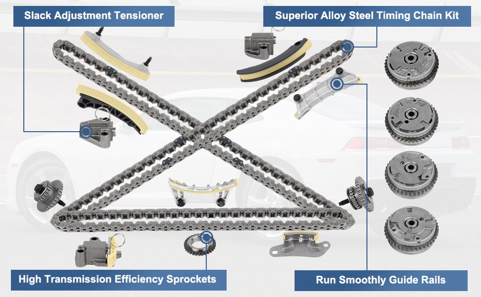 Engine Timing Chain Kit 12633451+4pcs VVT Sprockets