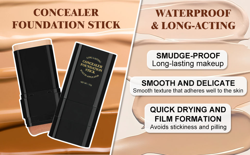 2Pcs Long-Lasting Concealer Foundation Stick