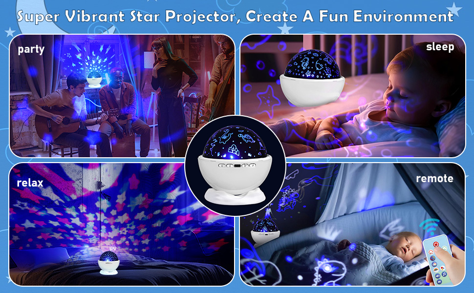 led star projector lights for bedroom
