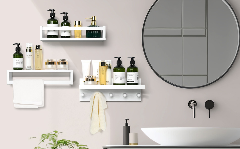 Ollieroo Set of Four Floating Book Shelves for Wall