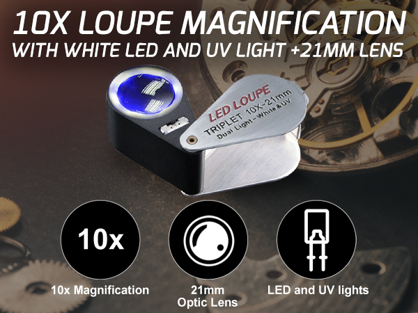 10x illuminated jewelers loupe