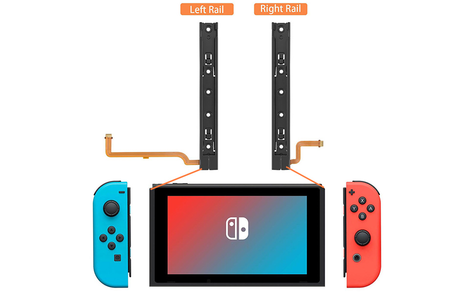 Nintendo Switch kana Zapasowa prawa lewa szyna suwakowa z kablem elastycznym do