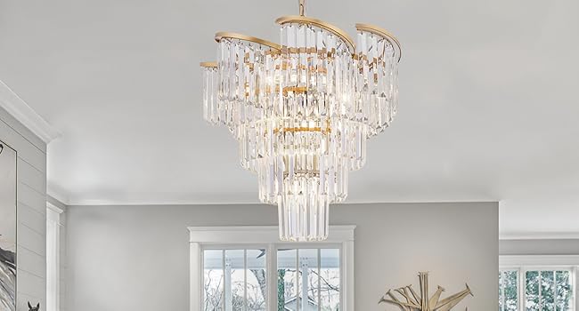 Gold tochi 1 へっど TOCHIC Gold Chandelier 5 Tier Modern Crystal Chandeliers 8