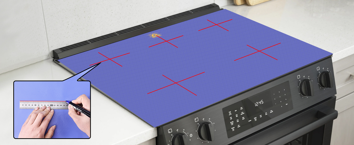 Large Induction Cooktop Protector Mat, Electric Stove Burner Covers Anti