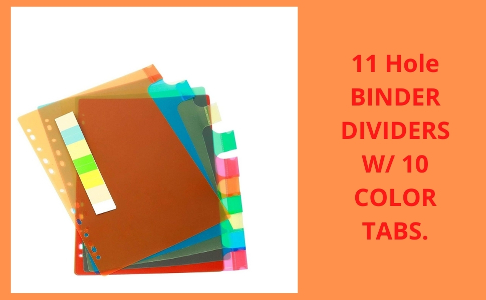 TrueAlly A4 Binder Index Divider (10 Insertable tab sheets