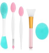 Silicone Face Scrubber, 2pcs Exfoliating Lip Brush, 1pcs Cleansing Brush,2pcs Face Mask Brush Exf...
