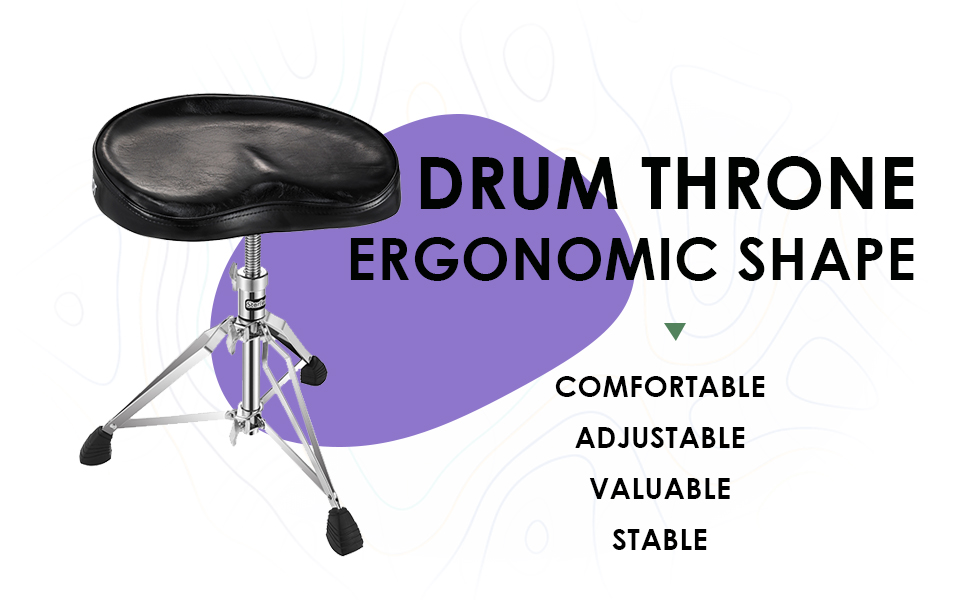 Starfavor Drum Throne Padded Drum Seat Chair Stool, Height