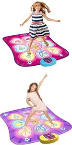 SUNLIN Dance Mat - Dance Mixer Rhythm Step Play Mat - Dance Game Toy Gift for Kids Girls Boys - D...