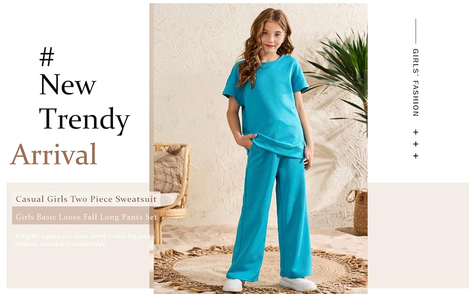 Amazon.com: Girls 2 Piece Outfits Short Sleeve T Shirt and