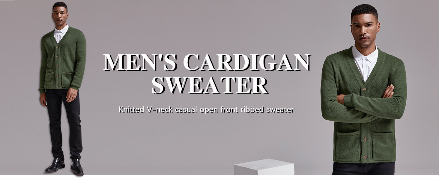 Karlywindow Mens  Cable Knit Cardigan Sweater