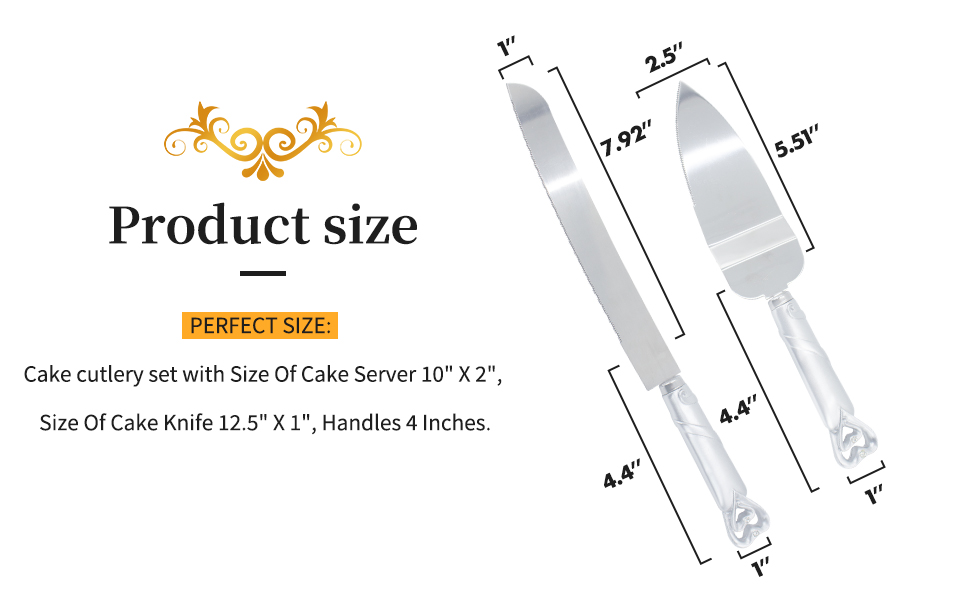Shellkingdom Cake Knife Server Set, Cake Cutlery Knife and Shovel with