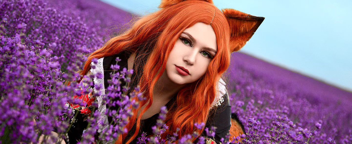 Probeauty Ginger Wig Long Orange Wig for Women Synthetic