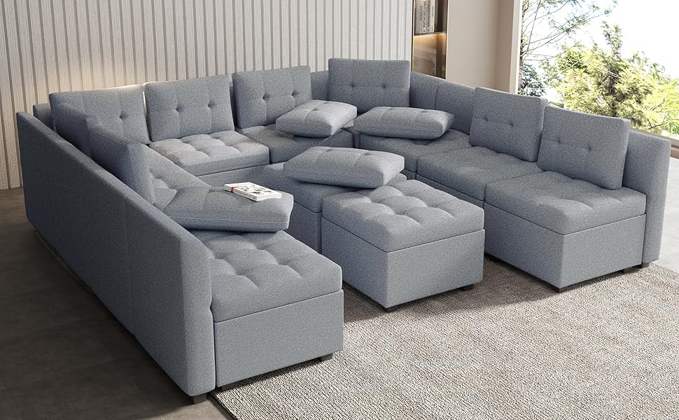 Amazon.com: Joezhe Modular Sectional Sofa with Storage