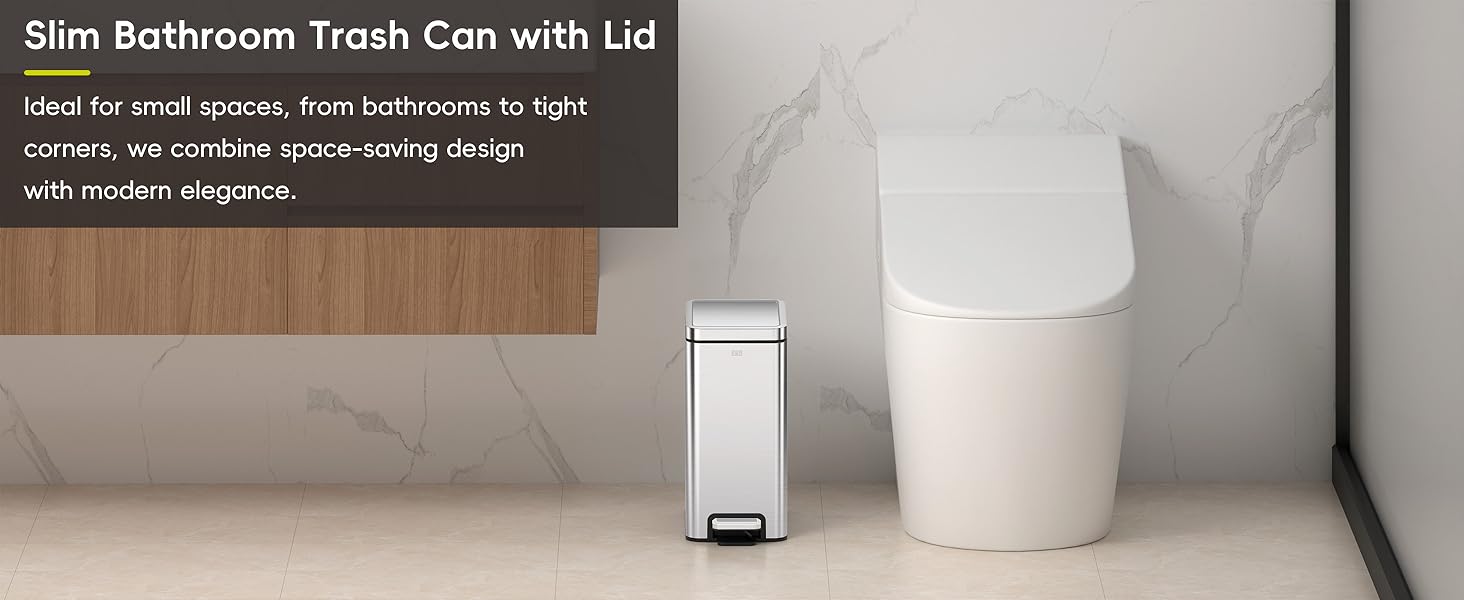 small bathroom trash can