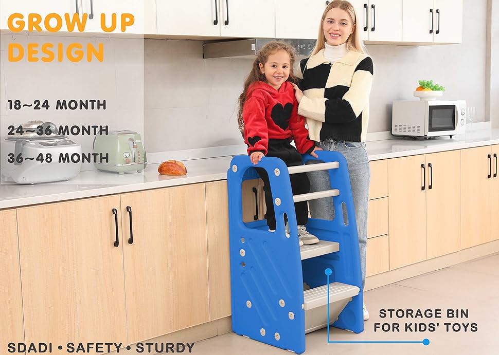 SDADI Toddler Tower Childrens Step Stool, Plastic Kitchen