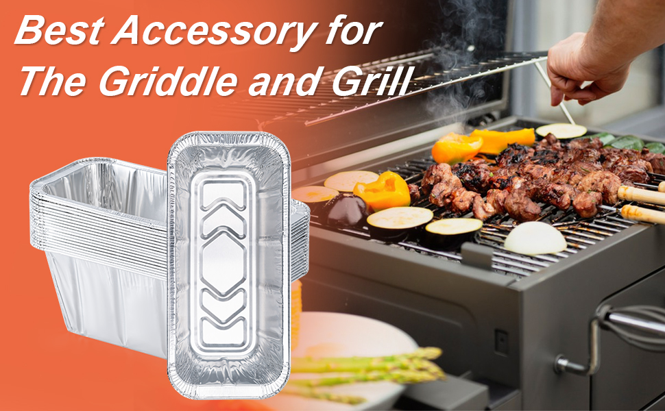 100 Pack Blackstone Griddle Accessories Grease Catcher Cup Liners, Aluminum Foil Drip Pan Disposable