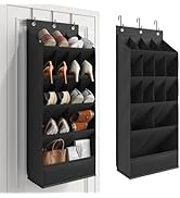 Mefirt Over the Door Shoe Organizers, Hanging Shoe Organizers with 15 Large Pocket, Hanging Shoe ...