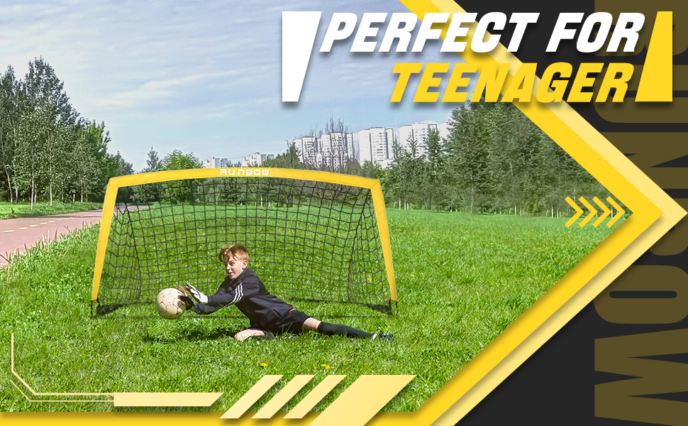 RUNBOW 6x4 ft Portable Kids Soccer Goal for Backyard Practice Soccer