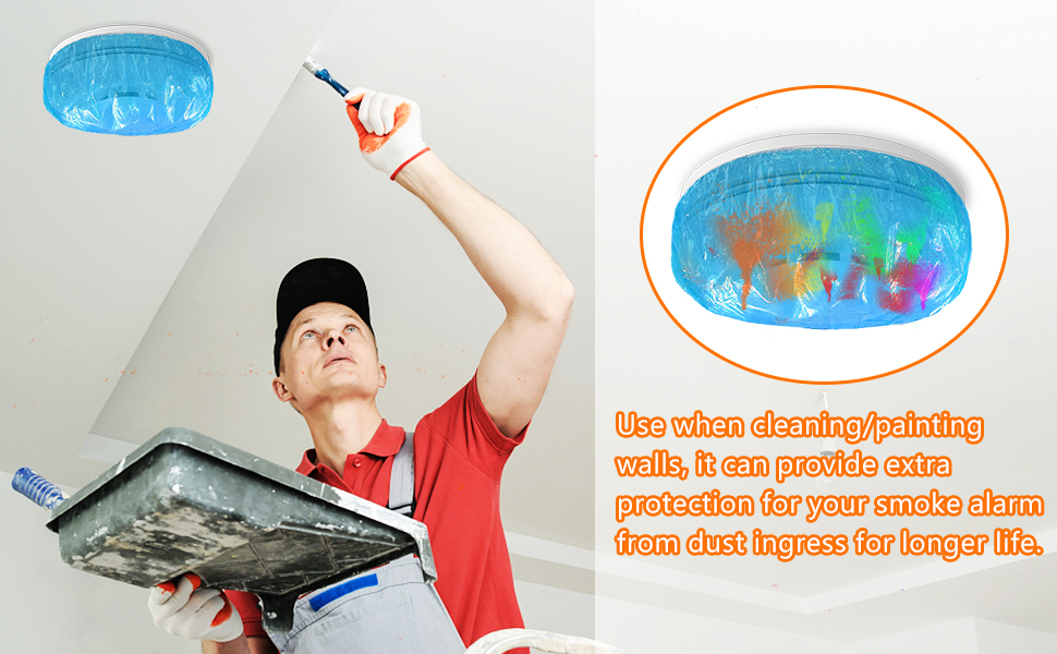 24 PCS Smoke Detector Cover Fire Alarms Cover Dust Cover Paint Cover, 3 Colors Mixed, Stretch