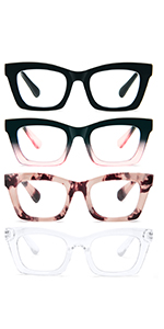 Reading Glasses for Women Oversized Square Design Ladies Blue Light Blocking Computer Reader