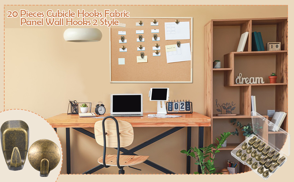 auroray Cubicle Hooks Fabric Panel Wall Hooks, 20 Pieces