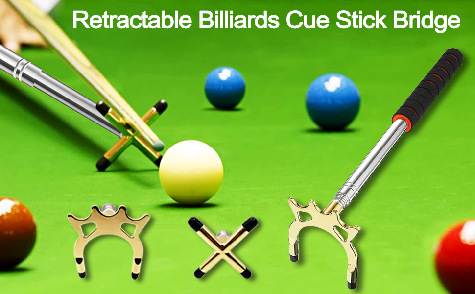 crayfomo Retractable Billiards Cue Stick Bridge, Snooker Pool Cue