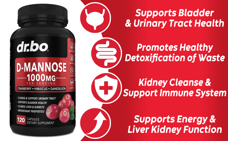 natural d-mannose 500mg capsules bladder flush urinary tract cleanse health supplement dmannose pure