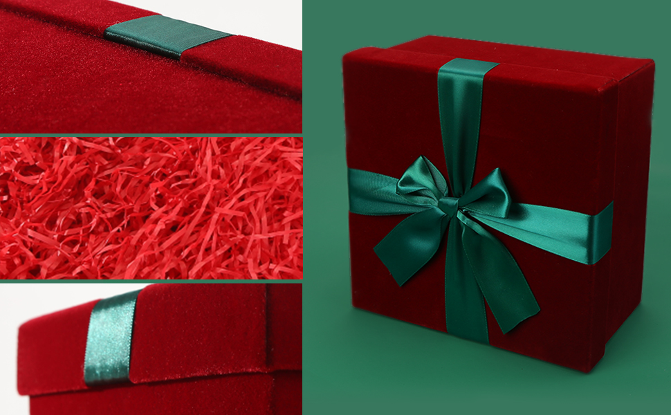 Velvet Square Gift Box Red