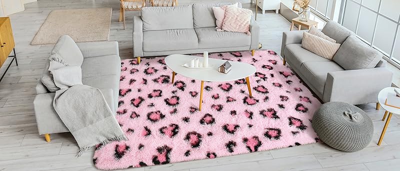 pink leopard rug