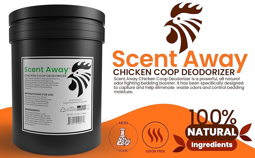 SCENT AWAY Chicken Coop Deodorizer Coop Refresher for Chicken Coops Fragrance