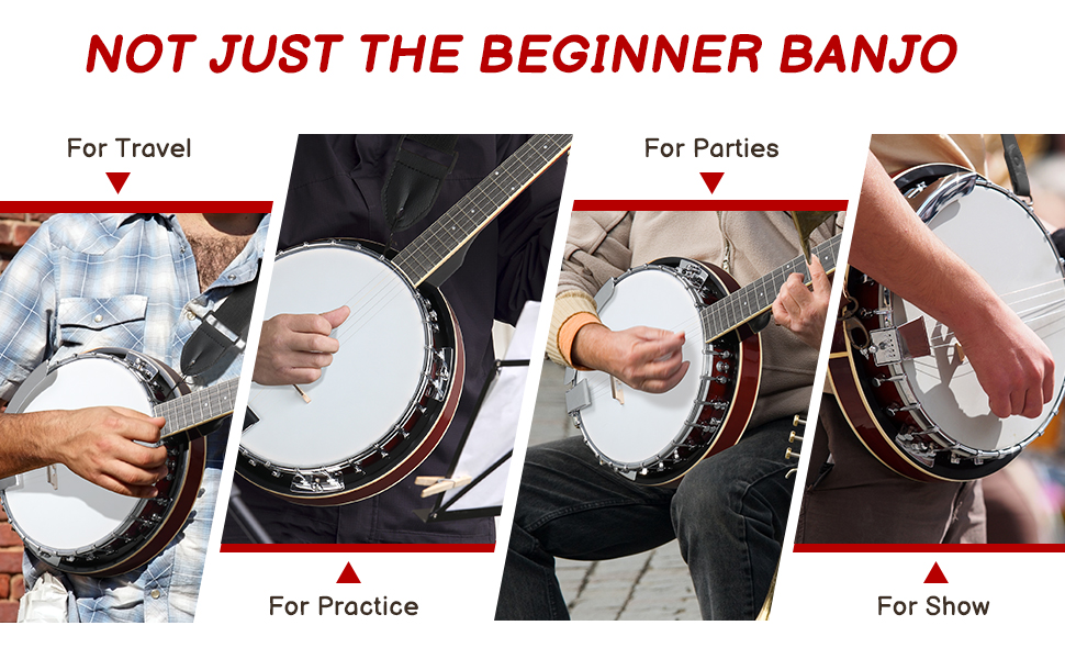 Ktaxon 5 String Banjo, FullSize Left/Right Handed Banjo 5