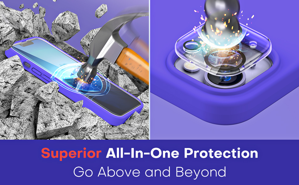 TOCOL [5 in 1] for iPhone 14 Case, with 2 Pack Screen Protector + 2