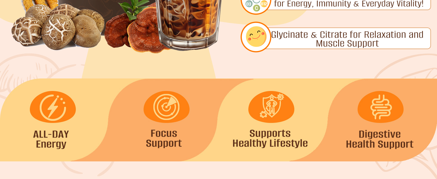 MUSHROOM COFFEE with 4 Key Function