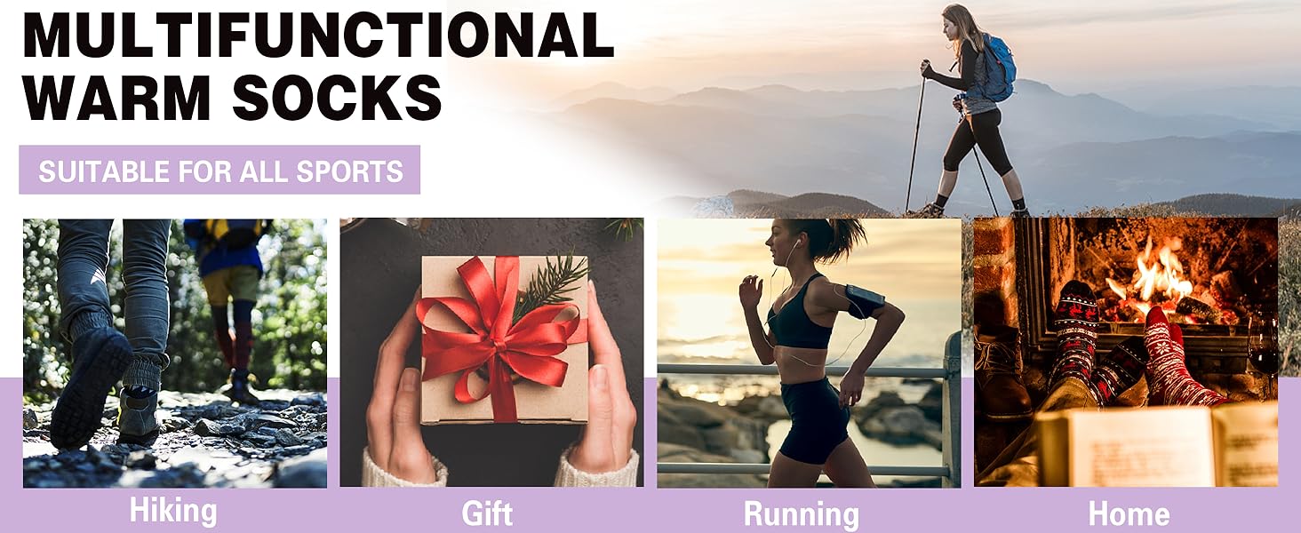 EBMORE Womens Merino Wool Hiking Socks