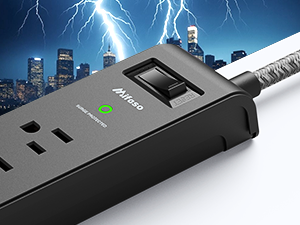 2 Pack Surge Protector Power Strip with 6 Outlets 4 USB Ports