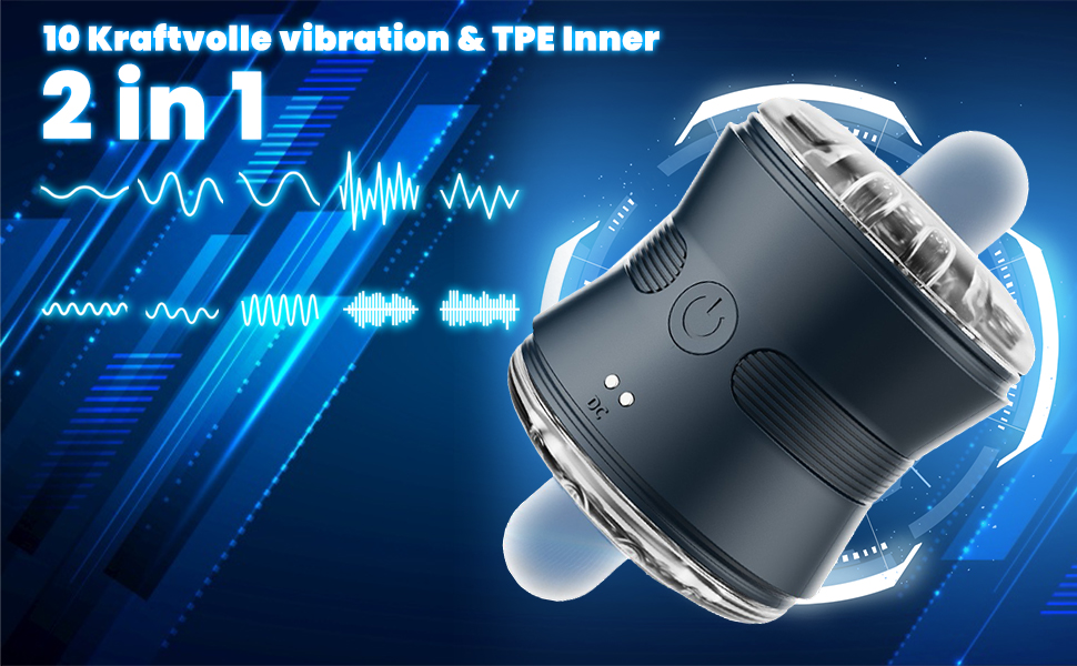 Elektrischer Masturbator Offenes Penis Training Vibrator mit 10 Vibrationen 2 Motoren