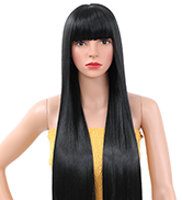 Perücke Schwarze Lang Wig