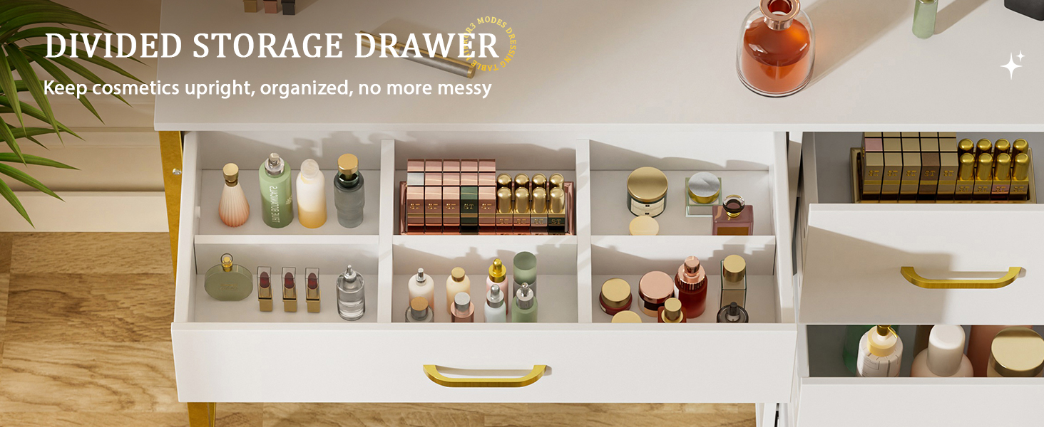 Vanity Desk with Mirror and Lights