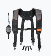 KUNN Tool Belt Suspender with Magnetic Wristband for Framer Carpenter Electrician Tool Belt(Gray ...