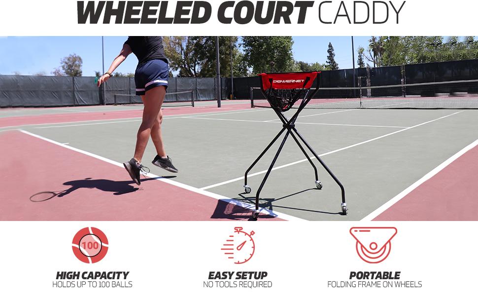 Wheeled Court Caddy 4Wheeled Practice Ball Caddy