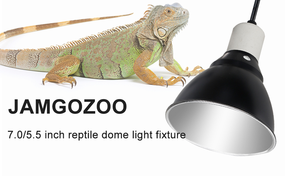 JamgoZoo Reptile Light Fixture 5.5 Inch Deep Dome Lamp Cap