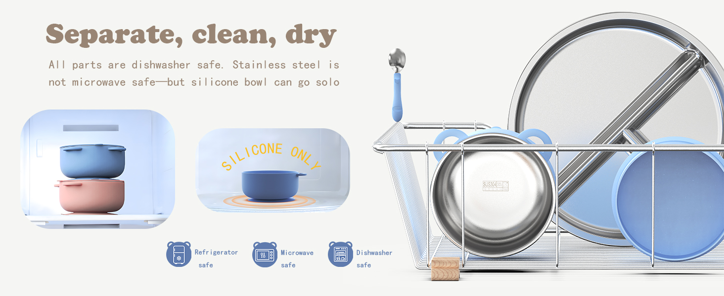 stainless steel kids bowls