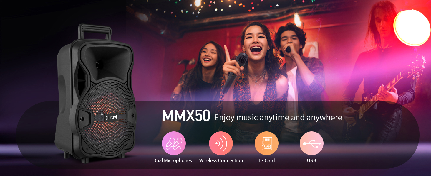 MMX50 Enjoy music anytime and anywhere, wireless/TF/USB