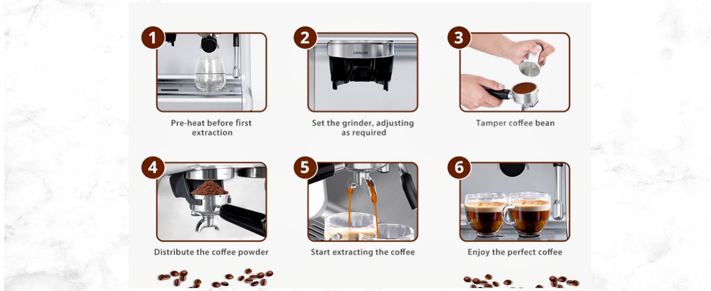 Espresso Machine, 20 Bar Espresso Maker for Cappuccino and