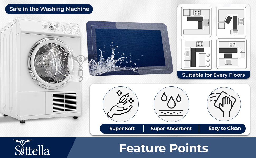 Durable 3D mat for kitchen area