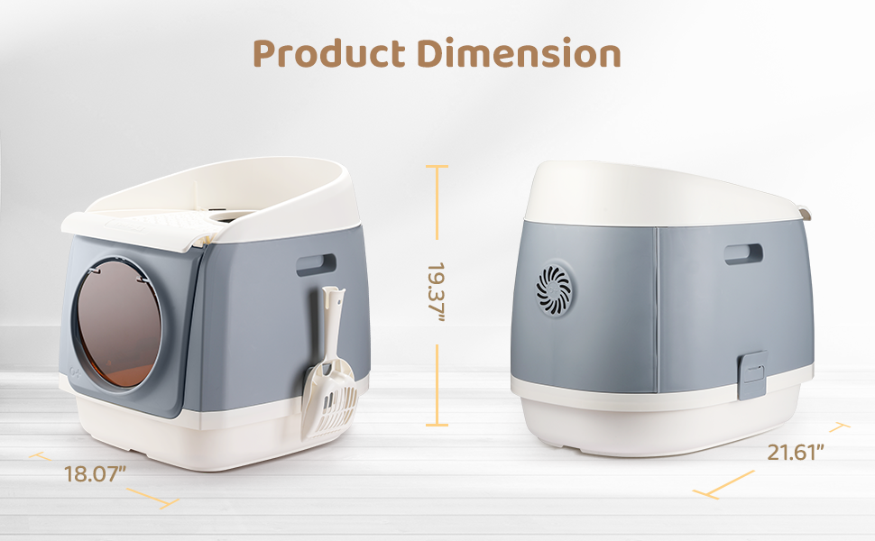 Biubiucat Foldable Cat Litter Box with Lid Enclosed Cat