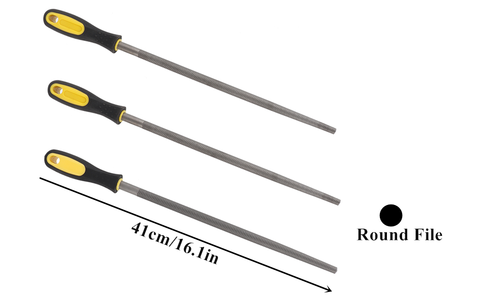 Fdit 12 Inch Round Mill Steel File Rasp with Handle T12 Carbon Tool