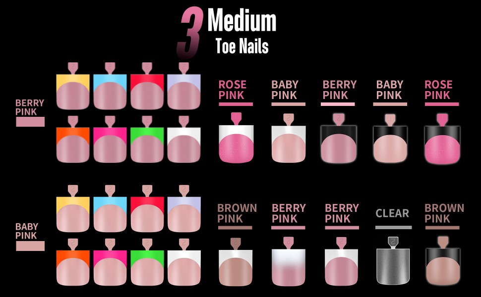 Medium toe nails