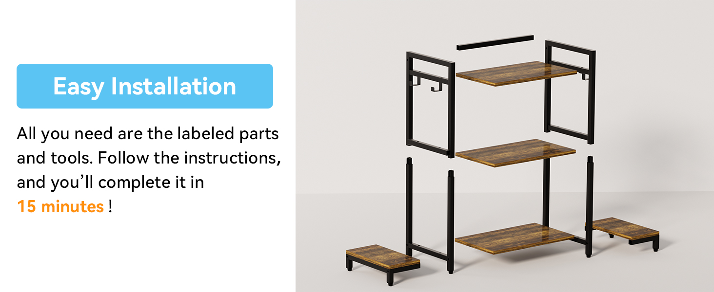 HYPIGO Small Entryway Table, 3Tier Console Table for Small