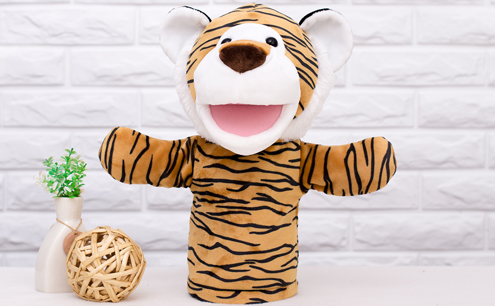 Lemaloya Stuffed Toys Tiger Hand Puppets for Kids with
